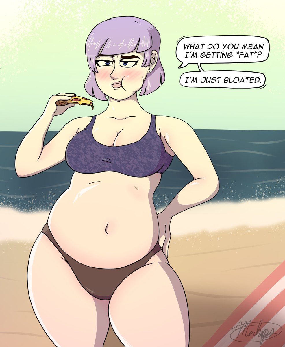 Suzy's Gain - Pizza on the Beach (Repost)
#bbw #feedism #fat #curvy #weightgain