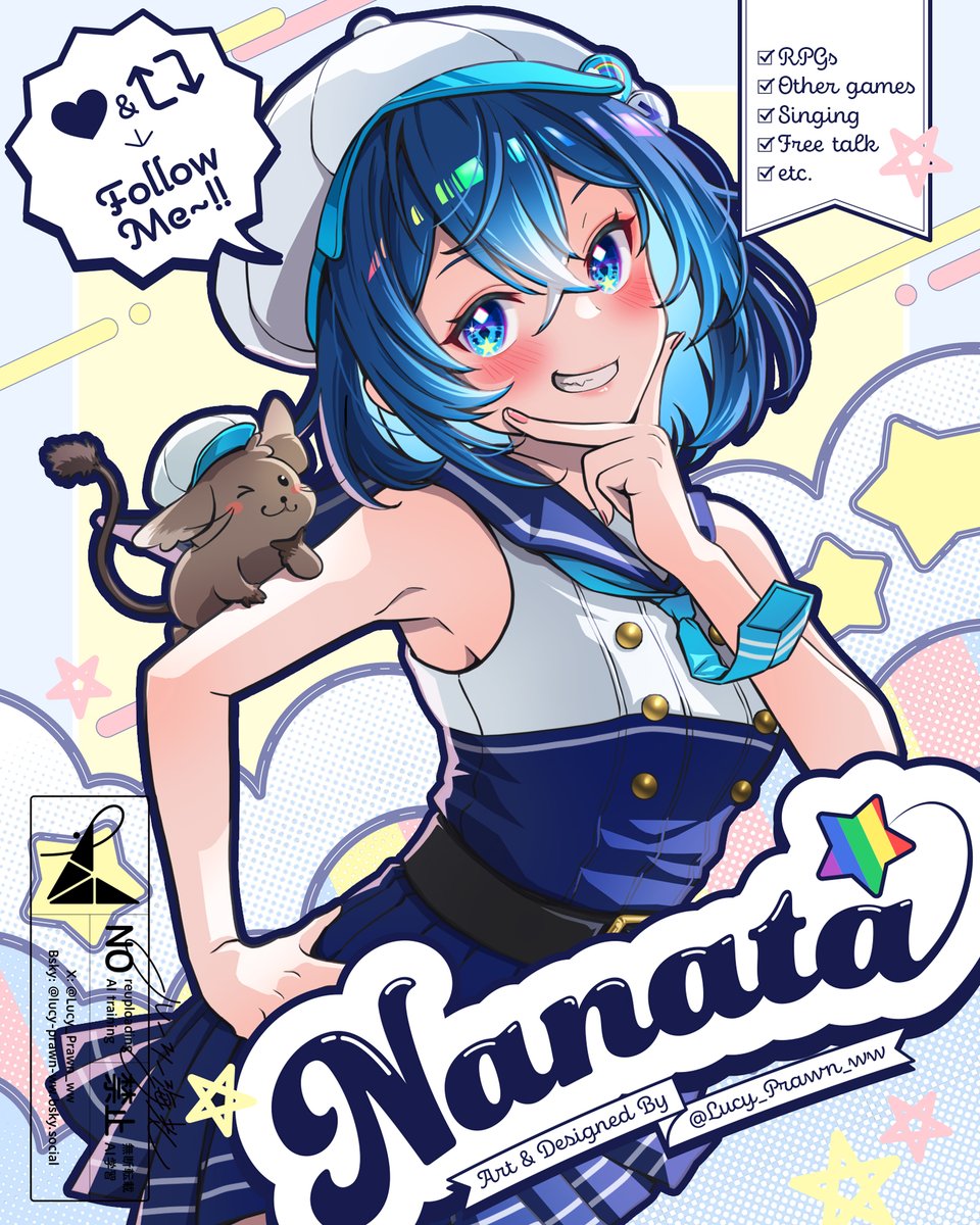 #Skeb #なな色ぱれっと
ご依頼ありがとうございます！おはVをよくポストされていたので、そのまま使えるようなデザインを載せてみました☺️
Thank you for the commission! Since she often post “Ohayo V,” I designed something sha can use just as it is ☺️