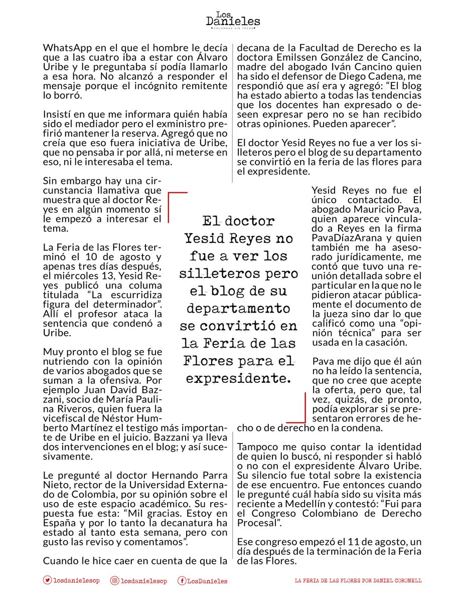 #LaFeriaDeLasFlores por <a href="/DCoronell/">Daniel Coronell</a> El multimillonario Tomás Uribe no ha parado de amenazar desde el final del juicio que terminó con la condena de su padre. Ha vaticinado que al senador Iván Cepeda, lo van a extraditar bajo un cargo inventado por él. #LosDanieles <a href="/losdanieles/">Los Danieles</a>