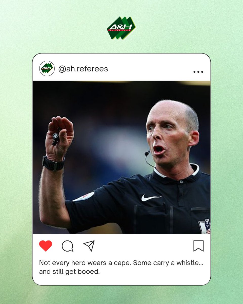 Being a referee isn’t about applause — it’s about making the tough calls, even when the crowd disagrees. 💪⚽ 
#WeAreReferees