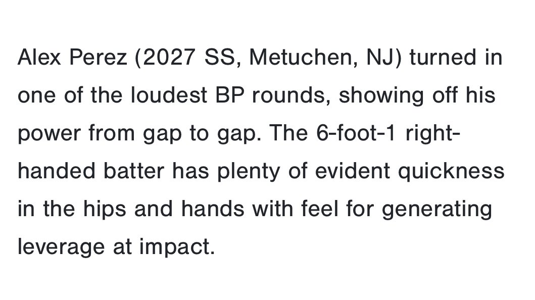 Thank you <a href="/PGMidAtlantic/">PG Mid Atlantic (NY, NJ, PA, MD,DE,DC)</a> &amp; <a href="/PGShowcases/">PG Showcases</a> 

<a href="/9ersBaseball/">9ers Baseball Club</a> 
<a href="/RutgersPrepBall/">RutgersPrepBaseball</a>