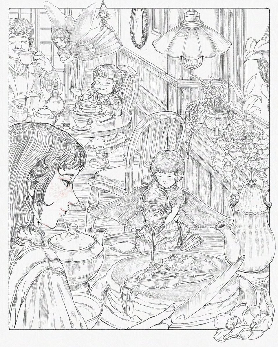 The Magic Moments
魔法の瞬間

That moment was like magic..
その瞬間はまるで魔法に包まれたよう

#イラスト #pancake #cafe