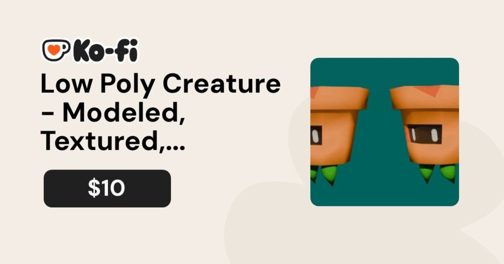 Had a few people ask about it, so I've opened up some low poly creature commission slots on ko-fi! This is a complete package; modeled, textured, rigged, animated (idle, walk, run, + one extra on request). ko-fi.com/c/5fc980f9eb