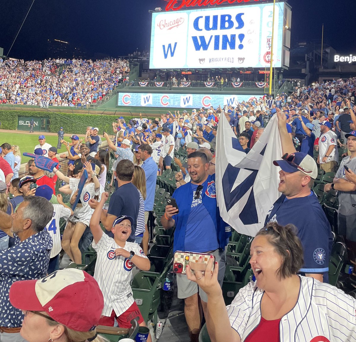 four0two's tweet photo. Big #9 for this guy today. Got to see his first @Cubs game @ofcwrigleyfield in July and now staying up, watching @WatchMarquee to #FlyTheW for a perfect ending to his day. 

Happy Birthday, Jace! https://t.co/yWgPS9O3on