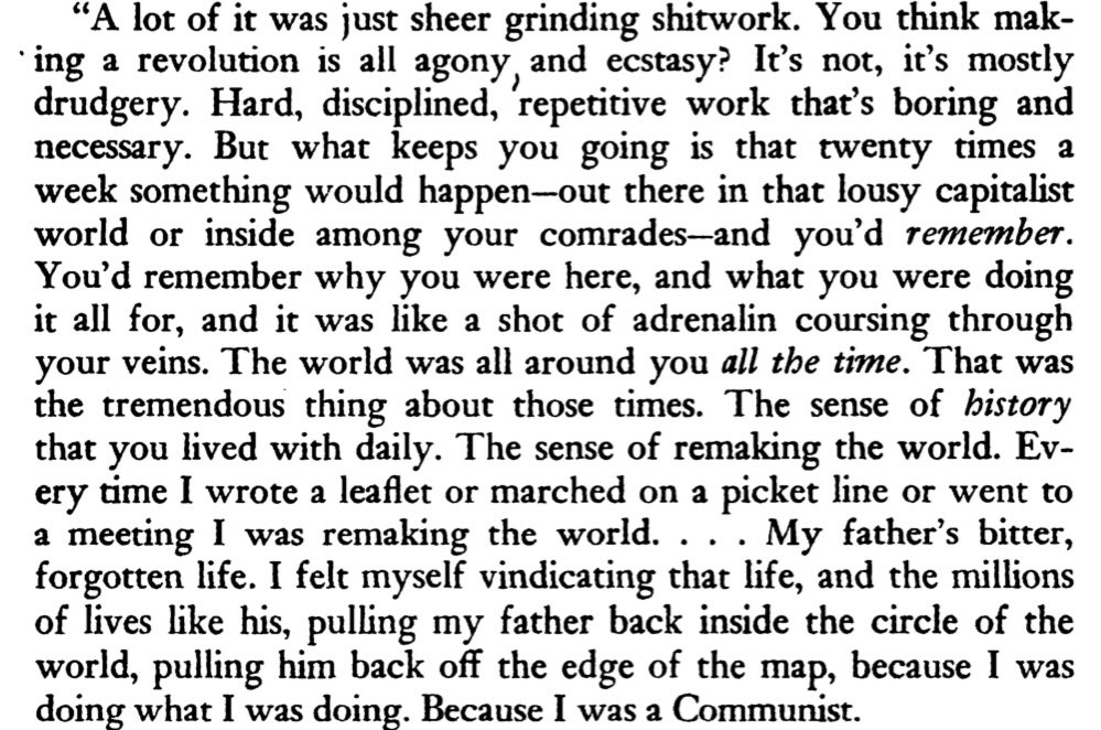 urbaneblob's tweet image. “Every time I wrote a leaflet or marched on a picket line or went to a meeting I was remaking the world…” - The Romance of American Communism