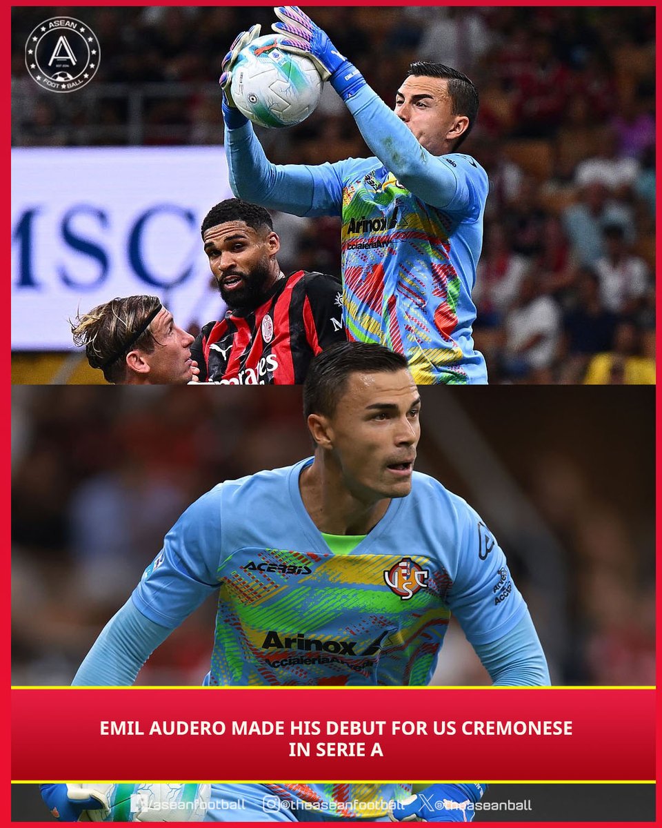 theaseanball's tweet image. 🇮🇩 EMIL AUDERO MADE HIS DEBUT FOR US CREMONESE IN SERIE A! 🧤💥

Indonesian national team goalkeeper Emil Audero made his Serie A debut for US Cremonese and delivered a heroic performance in a stunning win over AC Milan at San Siro on 23 August! 👏✨

#PSSI #Timnas #ASEANFootball