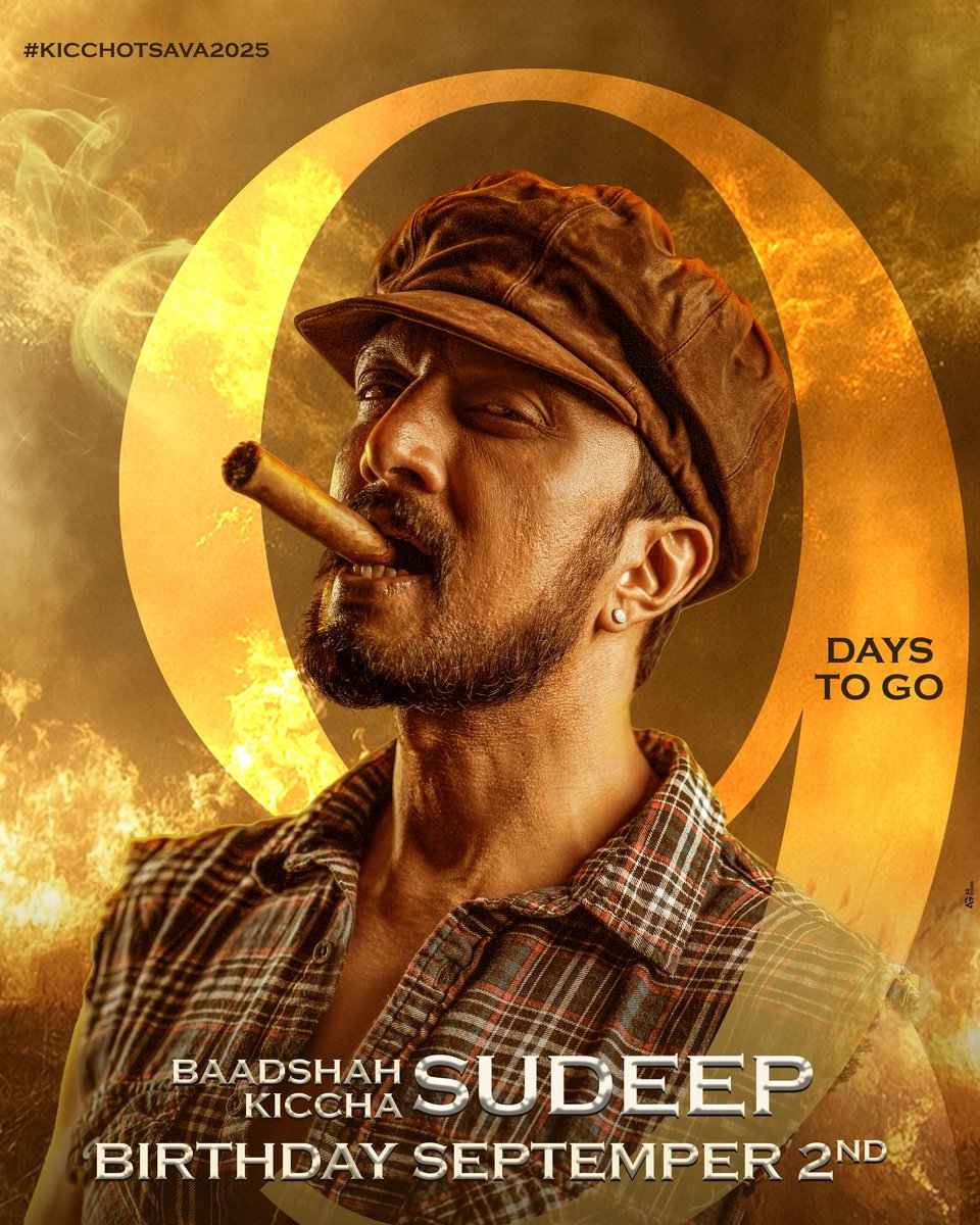 9 days to go for #Kicchotsava2025 ⚡️❤️‍🔥🔥🔥

<a href="/KicchaSudeep/">Kichcha Sudeepa</a> 
#BRBFirstBlood #K47