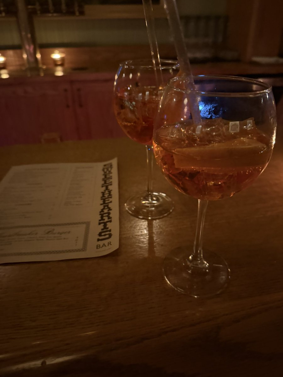 whoisbobdylan's tweet photo. Told both bartenders I’ll have an Aperol spritz and they both made one so now I have 2 Aperol spritz’s. Call that a #ballermove https://t.co/vMmfk0OnOb