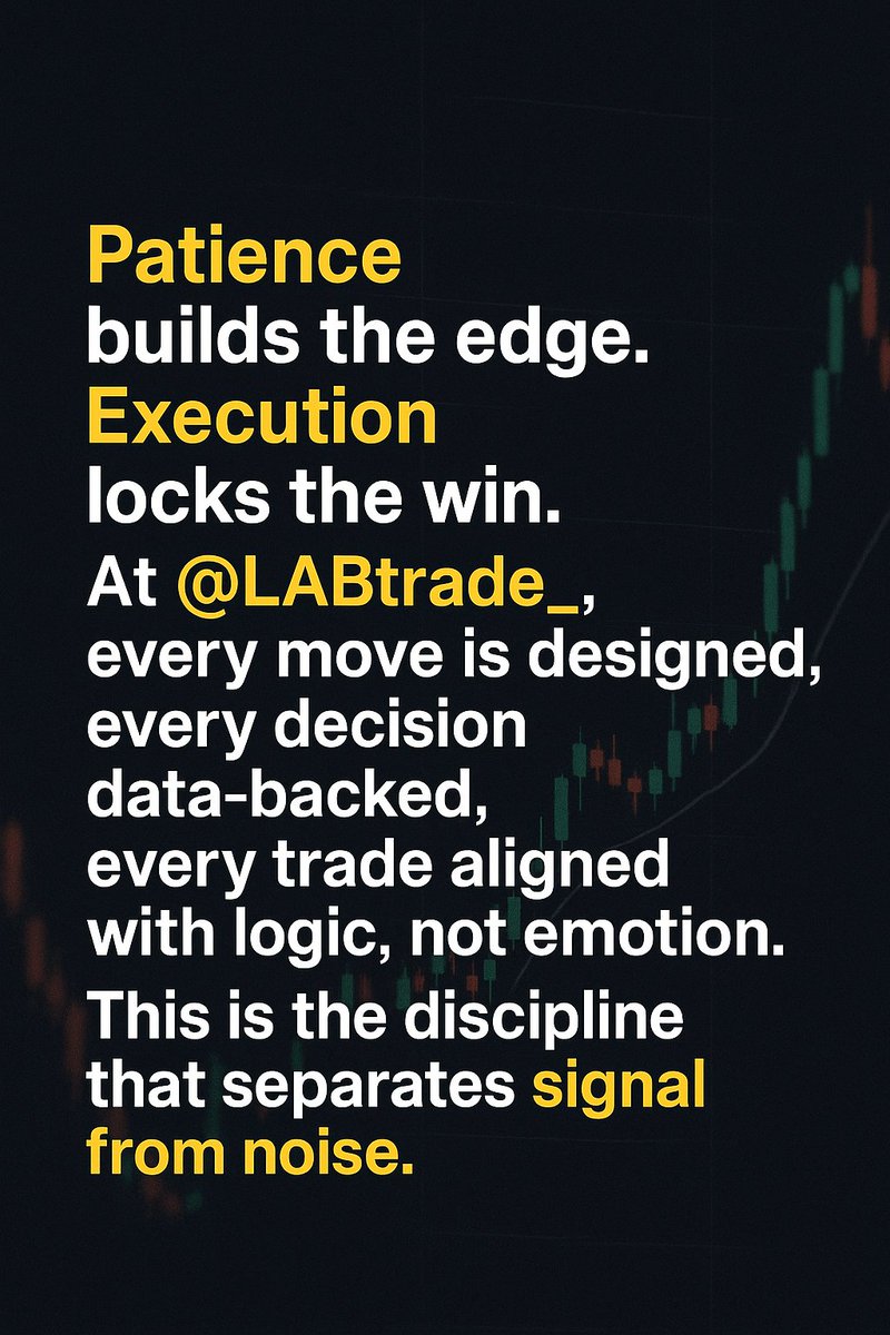 web3airdop's tweet photo. Patience builds the edge.
Execution locks the win.
At @LABtrade_, every move is designed,
every decision data-backed,
every trade aligned with logic, not emotion.
This is the discipline that separates signal from noise.
#LABtrade #QuantCrypto https://t.co/WXjfxZkGBQ