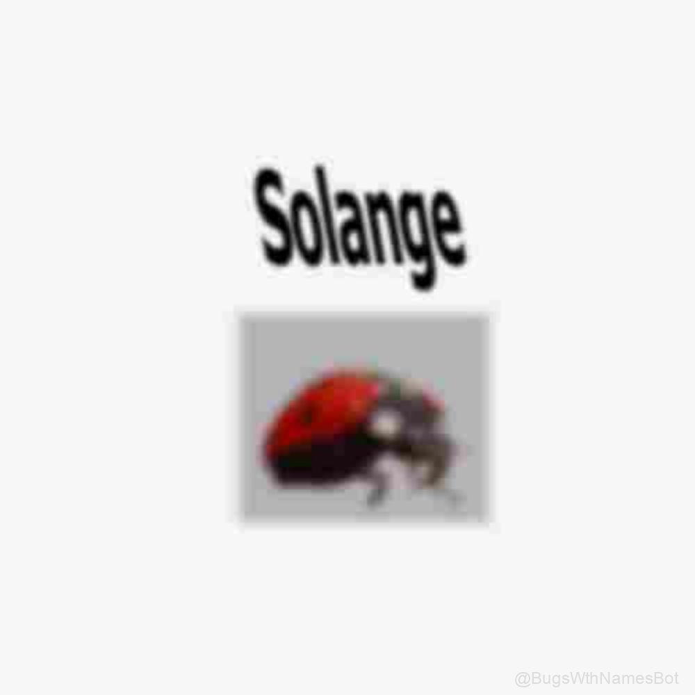 BugsWthNamesBot's tweet image. 🐞 Solange