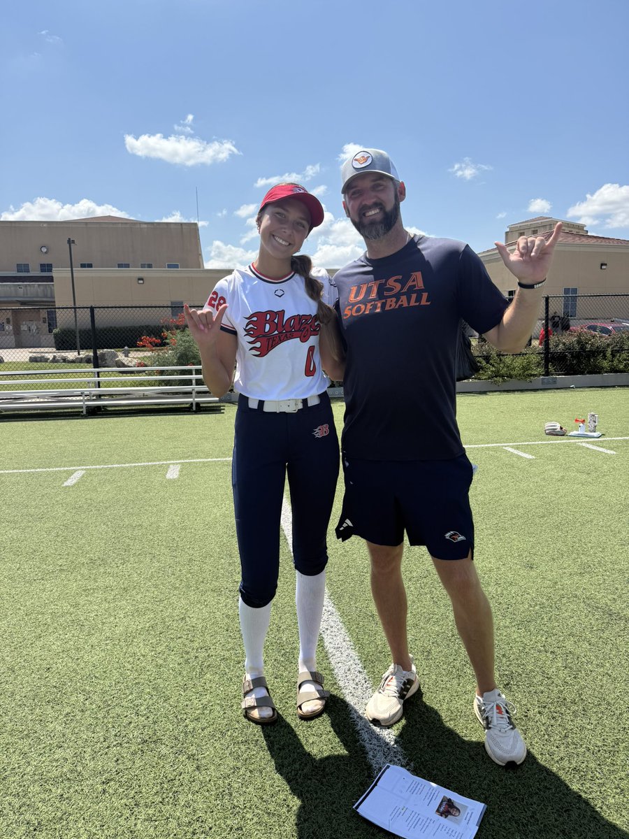 I had a Fantastic time today at the <a href="/UTSASoftball/">UTSA Softball</a> Prospect camp! Thank you to all the Coaches and players for making it a memorable experience. I had a great time and learned a bunch. <a href="/Coach_JimBray/">Jim Bray</a> <a href="/Vanntastic8/">Vann Stuedeman</a> <a href="/BlissFastpitch/">BlissFastpitch</a> <a href="/BlazeFastpitch/">Texas Blaze</a> <a href="/ClarkSoftball/">Clark Softball</a>