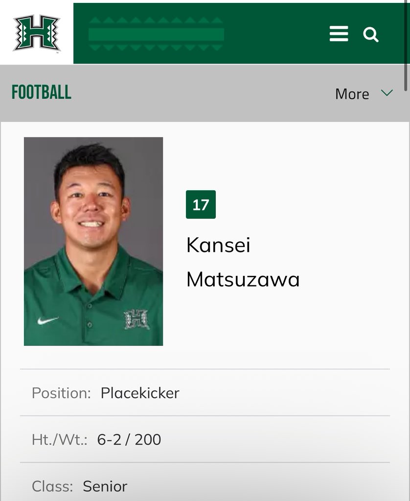 Hawaii kicker is from Japan and learned how to kick on YouTube. 

Went to a random juco in Ohio before getting to Hawaii. 

That’s elite.