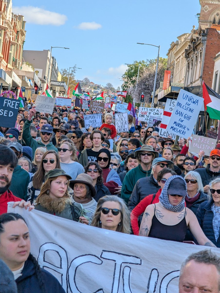 citizenkay8's tweet photo. Hobart today. Free Palestine! https://t.co/nEjw7yEi1Z