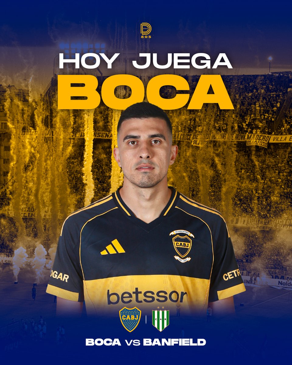 805stream's tweet image. 🔵🟡 ¡HOY JUEGA BOCA! 

El Xeneize recibe a Banfield desde las 18:15 hs.