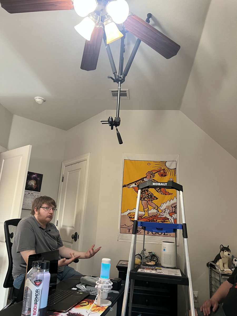 When you have to get the shot so you put the tripod on the ceiling.