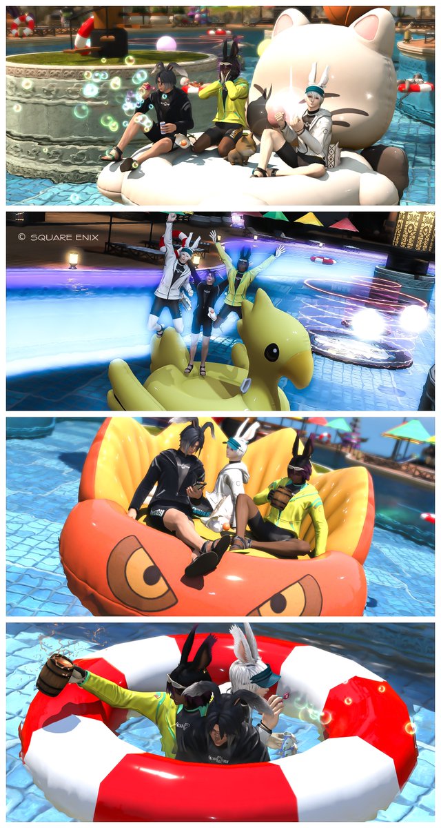 鬼灯(ホオズキ) (@hozuki66) on Twitter photo ナイトプール綺麗でした✨⛱️ 
#ff14 ナイトプール綺麗でした✨⛱️ 
#ff14