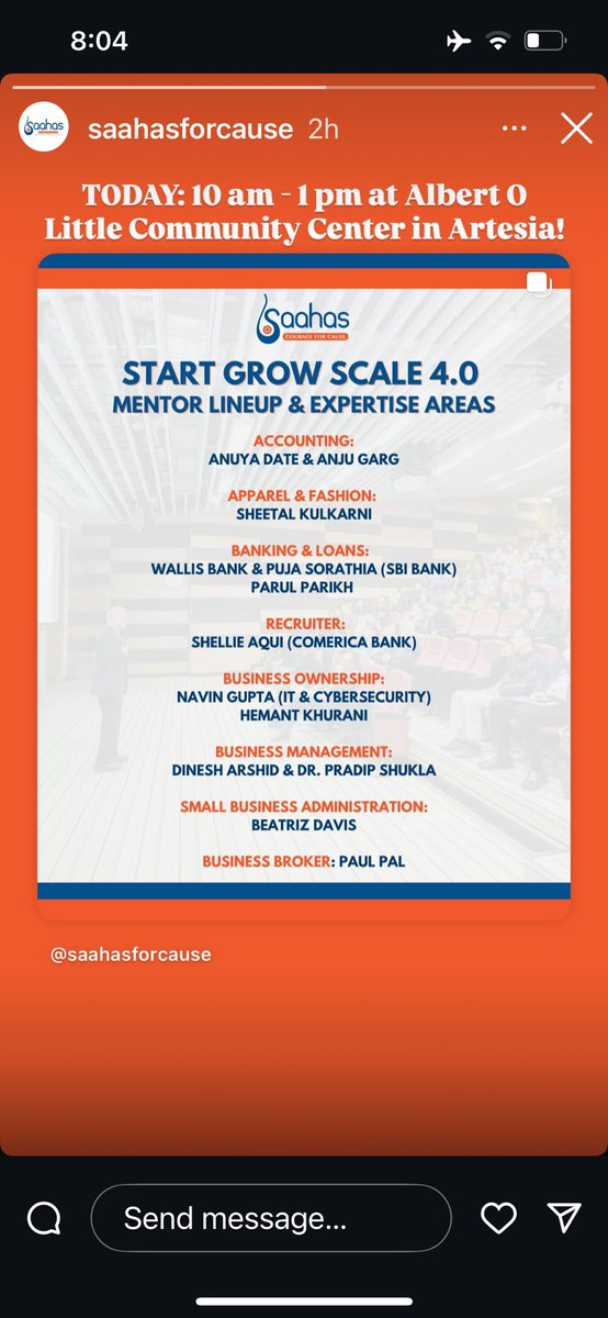 What a fantastic Start. Grow. Scale 4.0 event organized by Saahas for Cause today in Artesia. Mentoring, networking, learning and so much more. It felt good to mentor and engage with our next generation of high school students who are ready and inspired to make a difference in