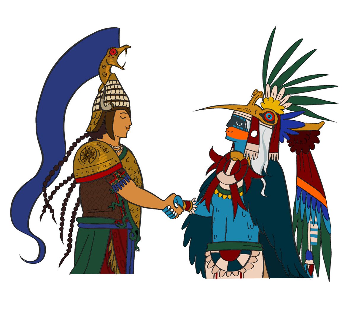 Athena 🤝 Huitzilopochtli 

Being born fully grown and with armor