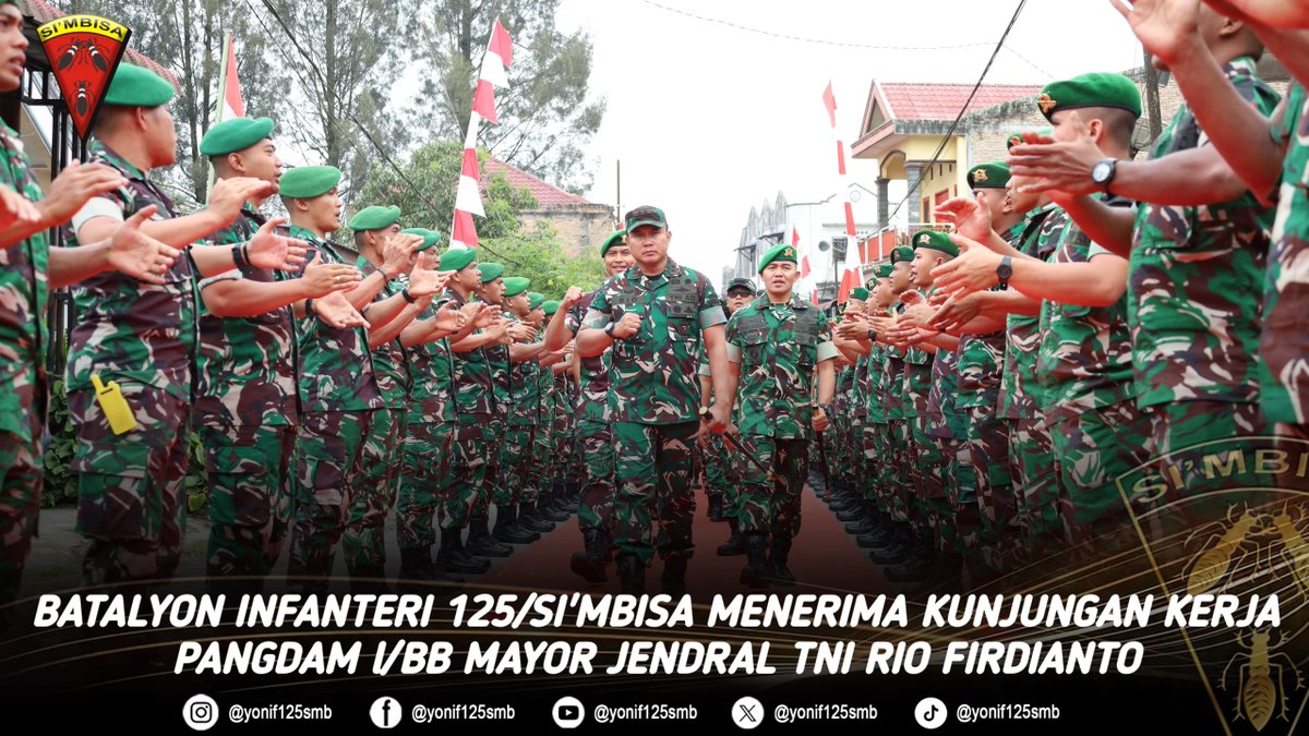 yonif125smb's tweet photo. Batalyon Infanteri 125/SI'MBISA Menerima Kunjungan Kerja Pangdam l/BB Mayor Jendral TNI Rio Firdianto https://t.co/tTrAjZoAB4