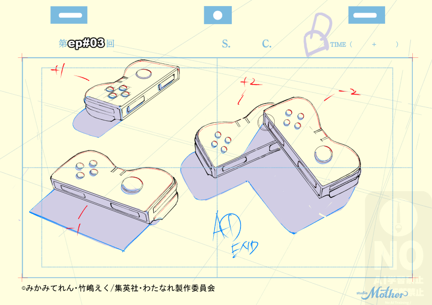 3話の地味だけど大事な手と小物の作監修正
#わたなれアニメ