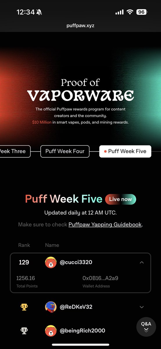 망햇다 … 퍼푸 밀려버렷네요 100등안쪽 유지될줄 알았지만.. 역시가 너무 힘든상황이 되버렸습니다..  ㅎㅎ. 그래도 <a href="/puffpaw_xyz/">Puffpaw</a>  기기를 6개나 줬기때문에. 고마운 마음은 항상있습니다. 퍼푸야 요번에 팟만 받겟지만.. 앞으로 항상. 좋은프로젝트 유지하길바래 …