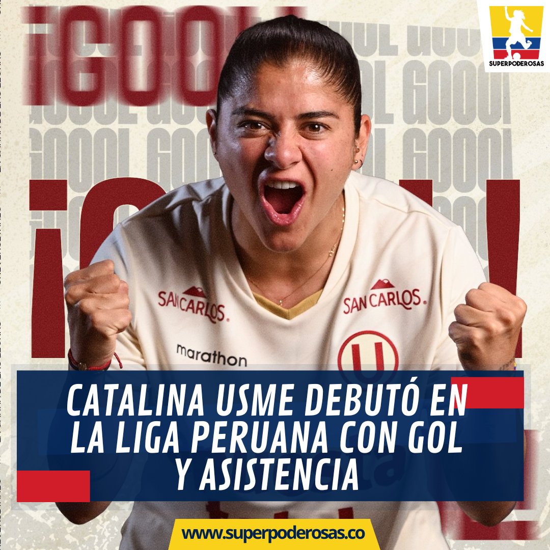 Superpoderosas 🇨🇴⚽️ (@_superpoderosas) on Twitter photo #ColombianasEnPerú 🇵🇪 | Catalina Usme 🇨🇴, debutó, marcó y brindó asistencia en la victoria de Universitario 7-0 🆚️ Flamengo FBC por la Fecha 4 de la Liga FemeninaFPF.
Tatiana Castañeda 🇨🇴 fue titular en el cuadro crema que es líder con 12pts (+21).
📸 <a href="/FutFemeninoU/">Fútbol Femenino de Universitario</a> #ColombianasEnPerú 🇵🇪 | Catalina Usme 🇨🇴, debutó, marcó y brindó asistencia en la victoria de Universitario 7-0 🆚️ Flamengo FBC por la Fecha 4 de la Liga FemeninaFPF.
Tatiana Castañeda 🇨🇴 fue titular en el cuadro crema que es líder con 12pts (+21).
📸 <a href="/FutFemeninoU/">Fútbol Femenino de Universitario</a>