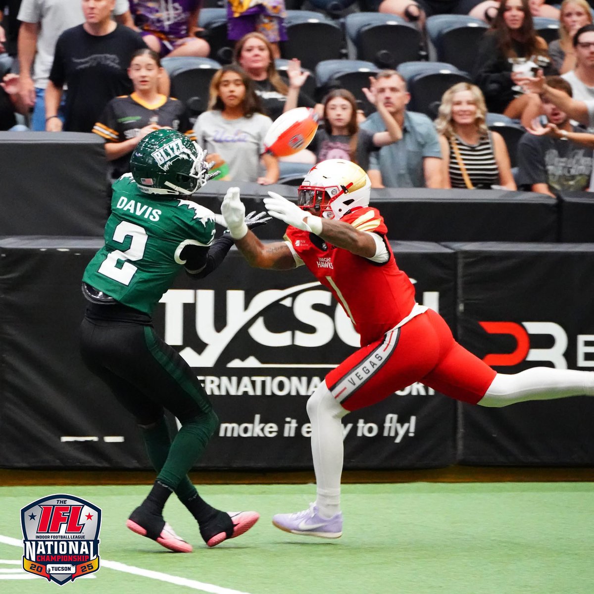 The <a href="/gbblizzard/">Green Bay Blizzard</a> and <a href="/KnightHawksIFL/">Vegas Knight Hawks</a> battling it out in the National Championship — Vegas up 35-33 at the half! 🏈🔥

#TheIndoorWar #IFL #IndoorFoolballLeague #IndoorFL #GoIFL #Football #2025IFLPlayoffs #IFLNC #IFLNationalChampionship #NationalChampionship #IndoorFootball