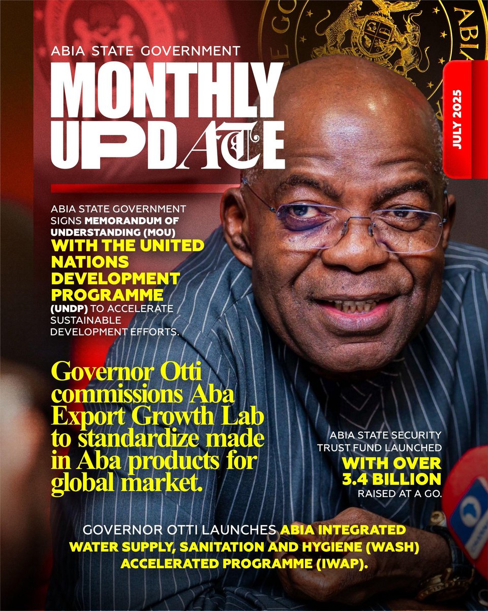 GOVERNANCE REPORT: The Abia State Government Monthly Update - July 2025 Edition has been published. 

Click the link to download and read the full report > drive.google.com/file/d/1iC-Dnj…