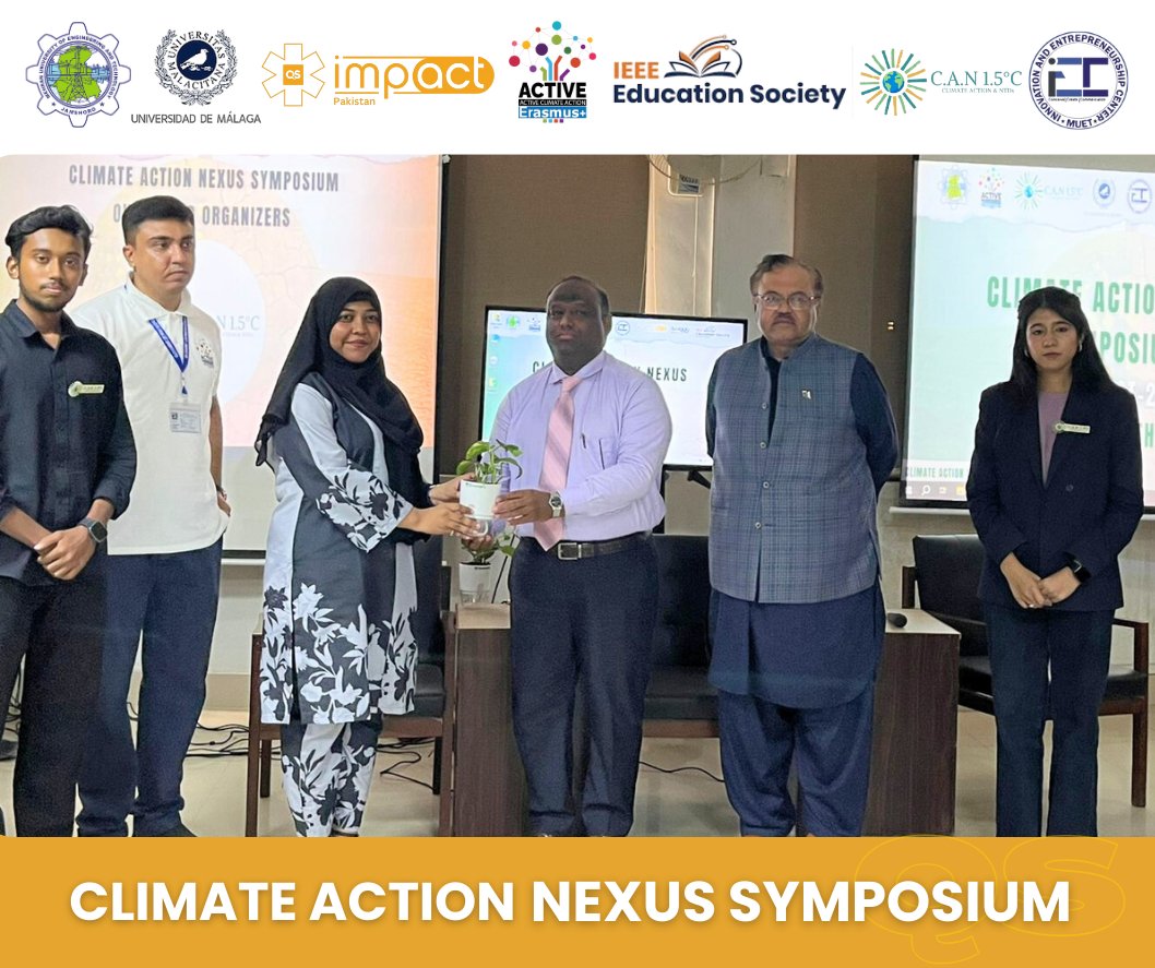 QSimpactpak's tweet photo. Chief Guest Engr. Muhammad Rizwan Khan, Senior Examiner of Patents and Designs at the Intellectual Property Organisation, Government of Pakistan, during the Climate Action Nexus Symposium held on 12 August, World Youth Day, at the IEC Building,Mehran UET Jamshoro.
12 August, 2025 https://t.co/rY1eFrpiJE