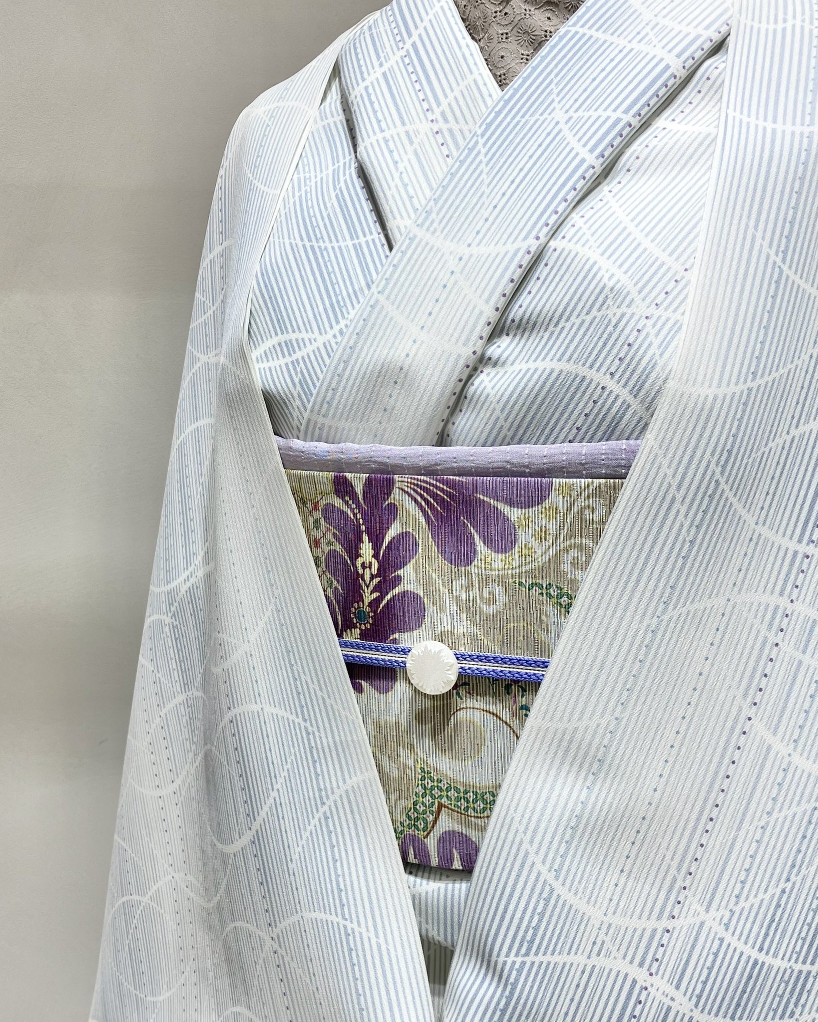 大塚呉服店　小紋 オリジナル江戸小紋 花唐草 ターコイズ – 大塚呉服店