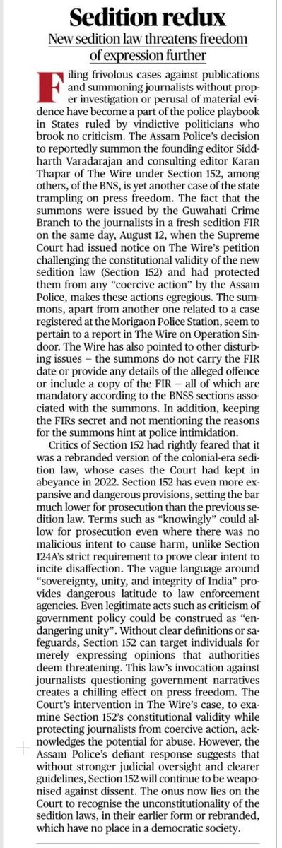 _upsc_focus's tweet photo. Press bodies criticise sedition charges against 2 journalists
Details
#Polity #Sedition #BNS #Section152 #PT #UPSC
Source: TH https://t.co/eBVvWzkY37
