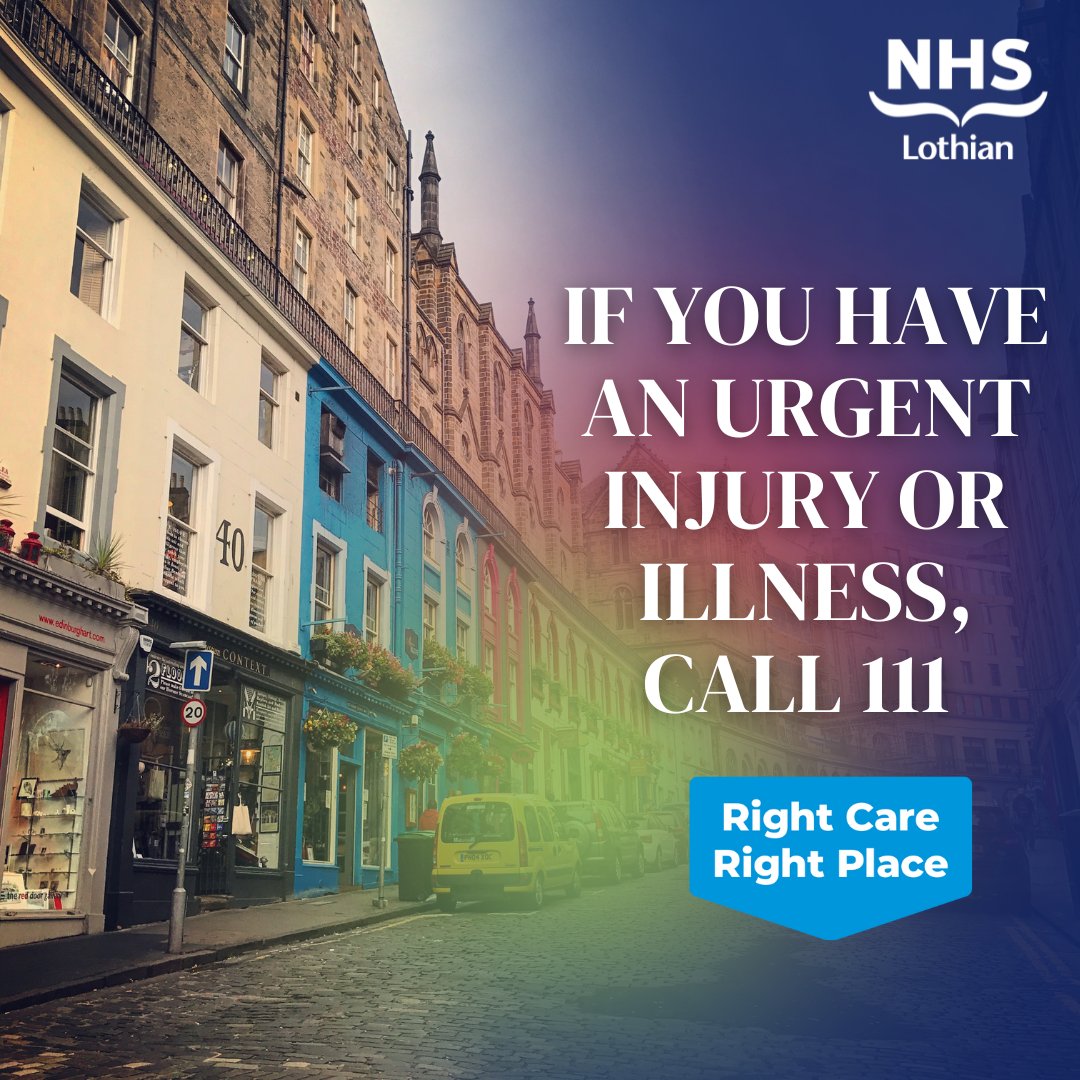 If you're out and about enjoying various activities happening in Lothian this weekend and suddenly need urgent medical care, please contact NHS 24 on 111 📱If it's a critical emergency, always call 999.
#RightCareRightPlace