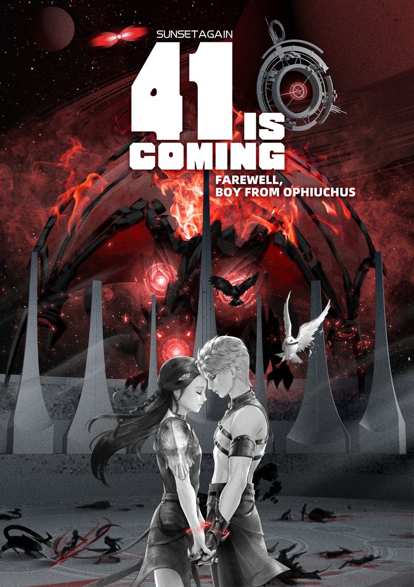 SunsetagainD's tweet image. 41 is Coming (Farewell, Boy from Ophiuchus) 
41 page comic thread 🧵(1/11) 
This comic was inspired by the main storyline Death and Rebirth, and Timelock Key Sylus: Shadowed Past updated in May 2025. All the content not mentioned in the game was my personal headcanon.
#Sylus