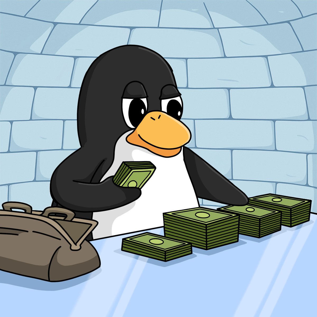 Early $TUX believers counting their bags like