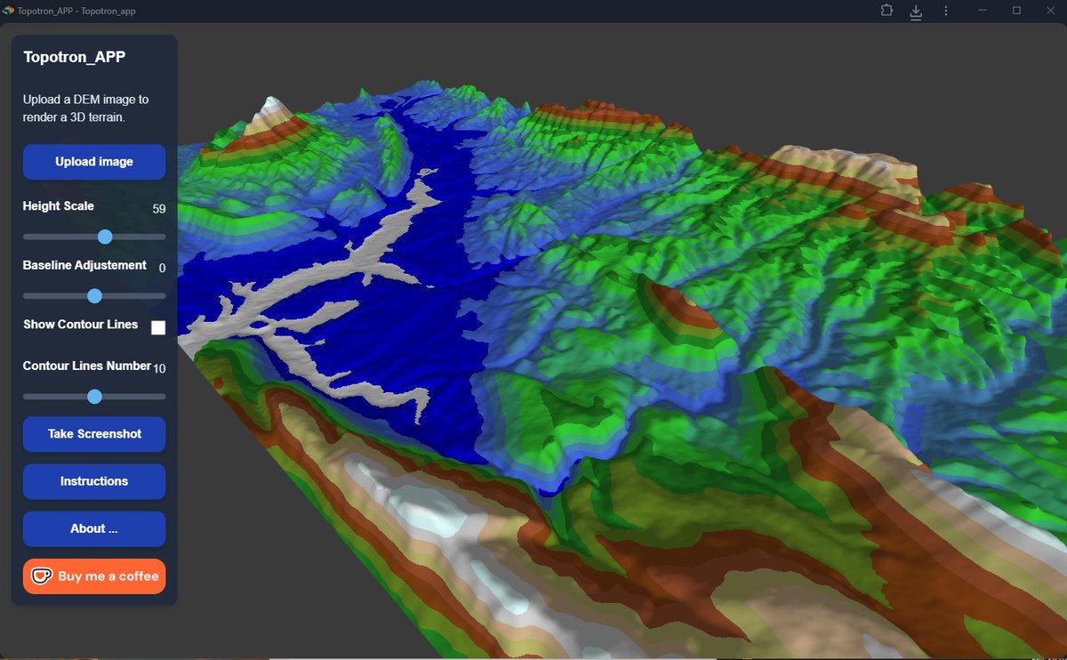 #TopotronAPP es mi primera app con #agentesIA . Con una #topografía #DEM B/N obtienes un mapa 3D con las alturas. De momento es una demo con 4 mapas. Os paso imagen en Windows y Android. Sirve en cualquier navegador y es descargable para uso local sin red.
topotron-app.netlify.app