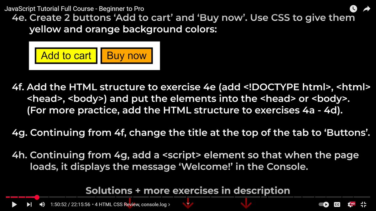 bhaaricoder's tweet image. #100DaysOfCode( day 4) i started 4 days ago but i came up with this course today so watched it and solved it and more 96 days to go to be good at webdev