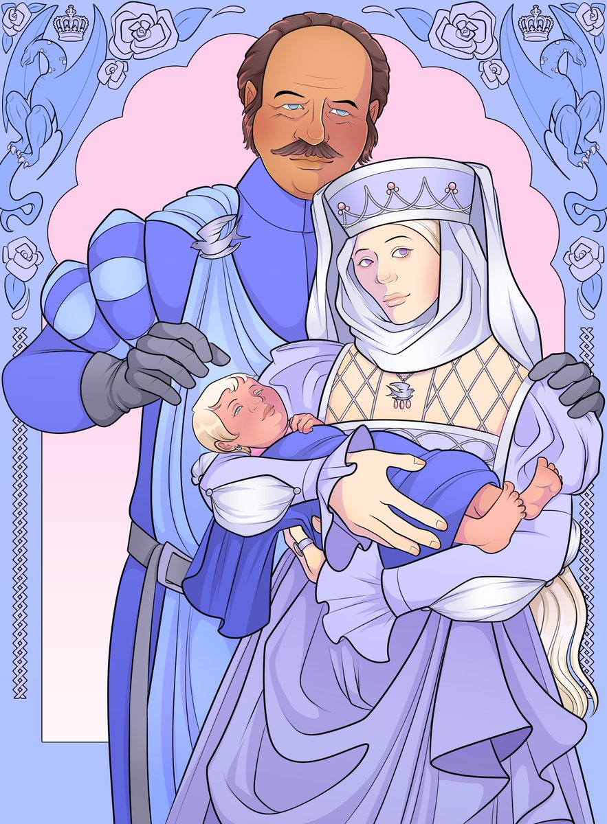 Lord Rodrik Arryn, baby Aemma and Daella, shortly before she passed away from childbed fever