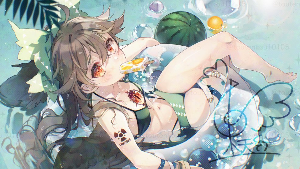 toutenkou10105's tweet image. 水浴びお空ちゃん🌺