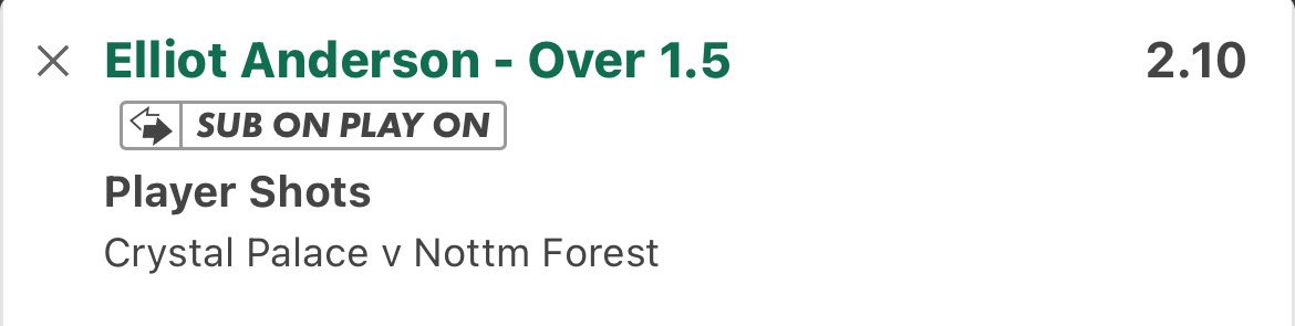 Premier League 🏴󠁧󠁢󠁥󠁮󠁧󠁿

Palace Vs Nottm Forest

📊 Anderson O1.5 Total Shots
Odds: 2.10