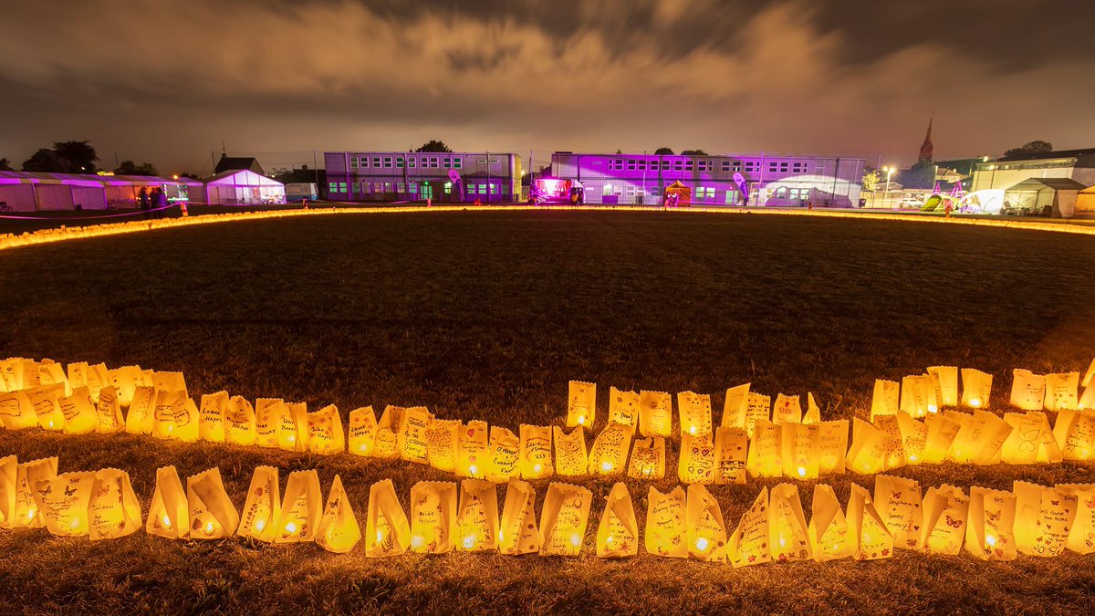 Candle bags lighting up the track at the Irish Cancer Society’s Relay for Life at Midleton CBS last night.