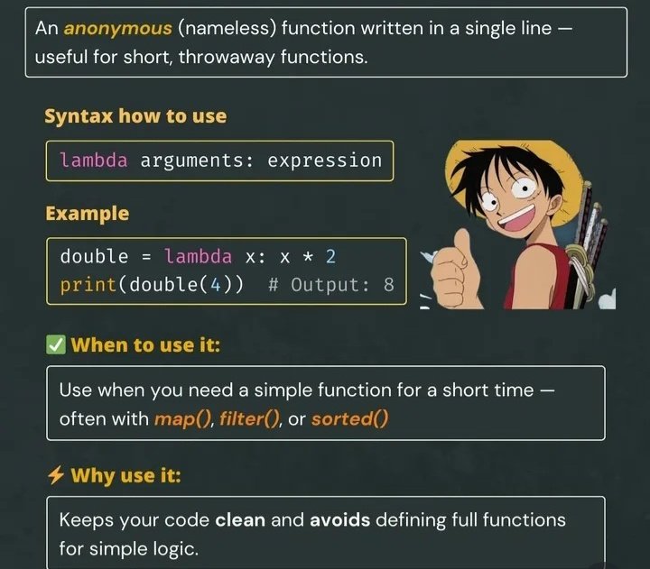 شرح مُبسط Lambda Function في لغة #بايثون 🐍🔽