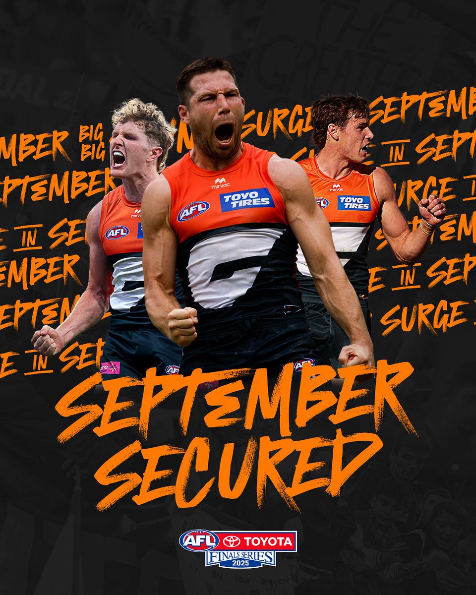 GWSGIANTS's tweet photo. SURGING INTO SEPTEMBER 🍊 https://t.co/BYGND6D0OY
