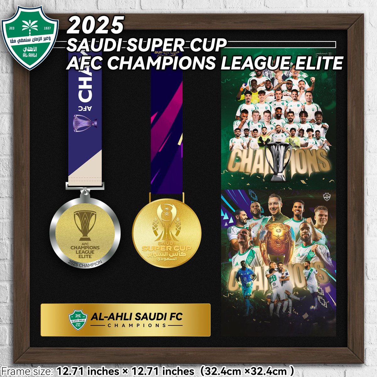 kilibuy's tweet photo. Al Ahli Double Champ Medals Frame
2 Metal Medals ⚜️
Premium Wood Frame 🪵
AFC &amp; Saudi Super Cup 🏆
#SaudiSuperCup
#AlAhliJeddah
#Jeddah
#SaudiFootball
#AlAhliFC
#SaudiSuperCup2024
#JeddahDerby
#SaudiProLeague
#AlAhliFans
#SaudiSports https://t.co/IyILDdghEP