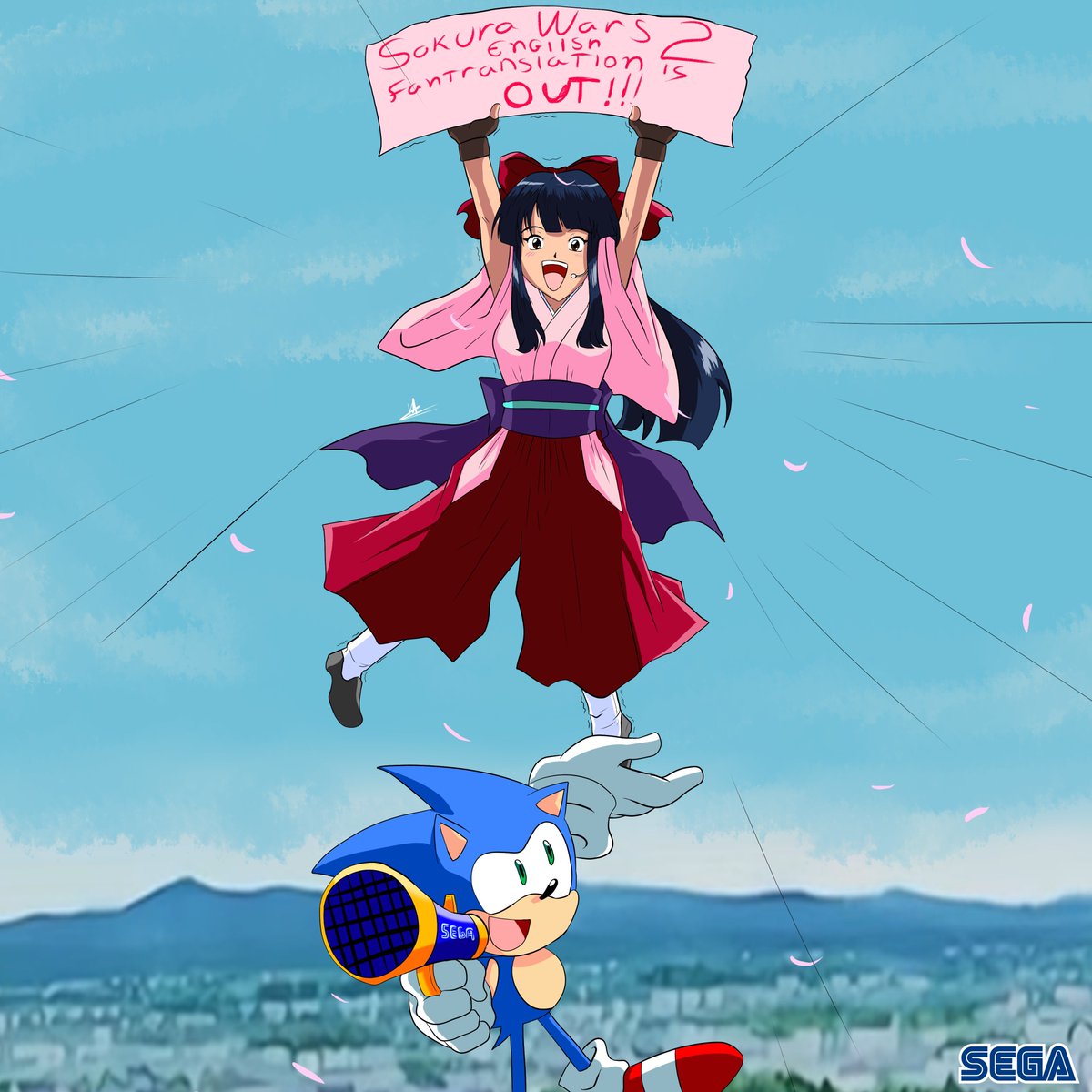 You know... It really makes me happy that people is also calling Sakura as "Sonic's Sister", a thing I always imagined without any malice thoughts.

I hope that Sonic does help Sakura Wars franchise to get resurrected somehow!
