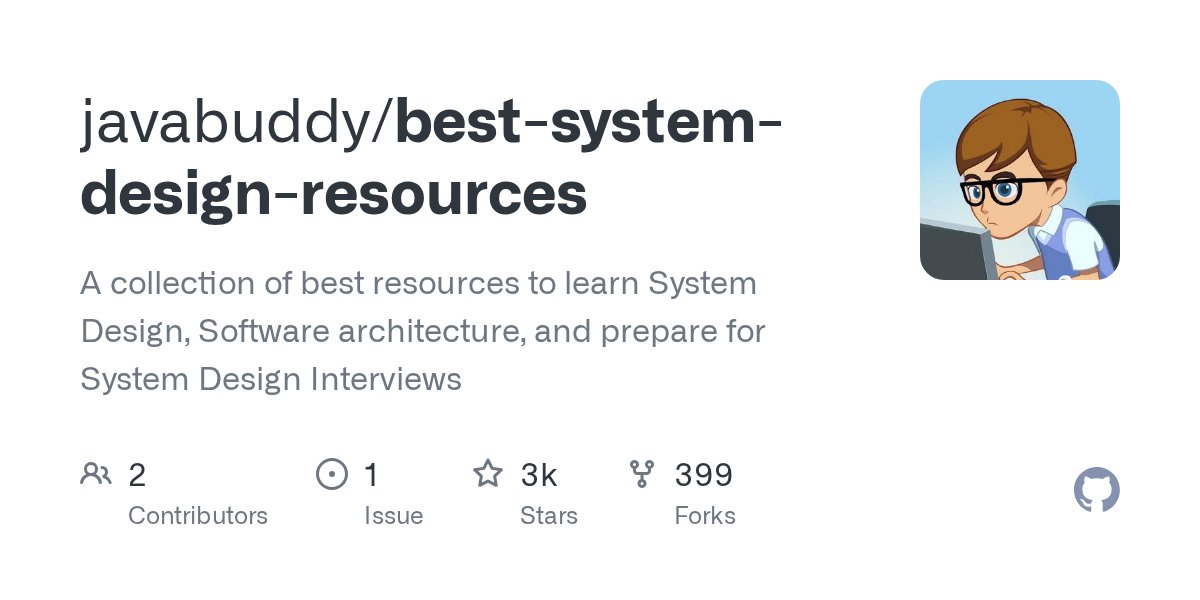 javinpaul's tweet photo. I have created a GitHub repository to help you learn system design.

And it received 2850+ stars on GitHub

It gives you:
- System design interview tips
- System design fundamentals
- resources

repo - https://t.co/40koHrIZ4Y https://t.co/OzFMQ5mfkt