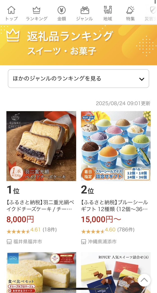 CheeseRunny's tweet photo. 昨日の楽天ランキング1位、ふるさと納税全国1位。本当にありがとうございます。
※スイーツ部門 https://t.co/nVmLVdX993