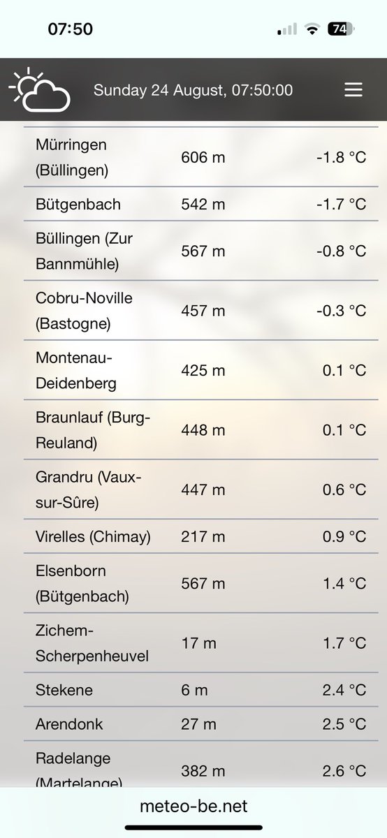 Koude nacht. Vorst in Ardennen