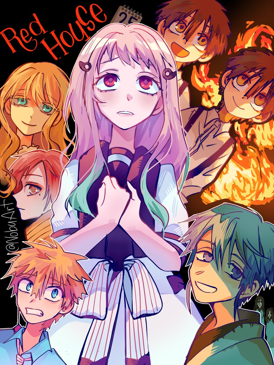 Welcome to RED HOUSE!! My fanart for this mysterious arc 🗡️

#JibakuShounenHanakokun #toiletboundhanakokun #地縛少年花子くん２ #fanart #jshk #tbhk #drawing #yashironene #tsukasayugi #amaneyugi