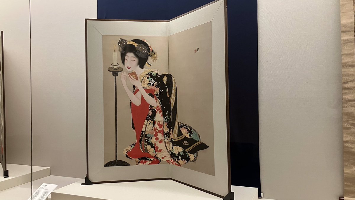 #京都の日本画展 見どころ紹介
京都の風土も卒業制作の特徴です。京都郊外の風景を捉えた村上華岳《二月の頃》、京都の動物園に飼育されていた豹を写生した稲垣仲静《豹》、京都の花街・祇園の舞妓を題材とした岡本神草《口紅》など。京都だからこそ生まれた作品の数々にご注目ください！