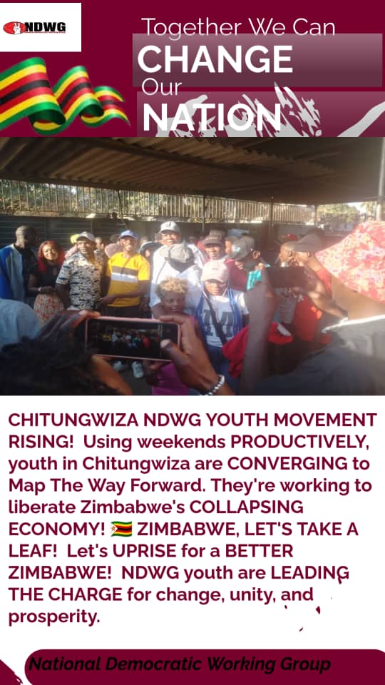CHITUNGWIZA NDWG YOUTHS using weekends WISELY, coming together with DETERMINATION &amp; PASSION to MAP THE WAY FORWARD in the fight to FREE OUR COUNTRY from the <a href="/ZANUPF_Official/">ZANU PF</a> SPONSORED rot. The youth are rising up, uniting for a Zimbabwe which is JUST, FREE &amp; PROSPEROUS!